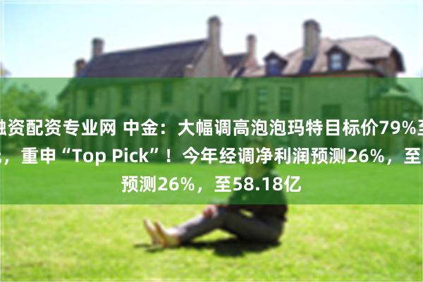 融资配资专业网 中金：大幅调高泡泡玛特目标价79%至170港元，重申“Top Pick”！今年经调净利润预测26%，至58.18亿